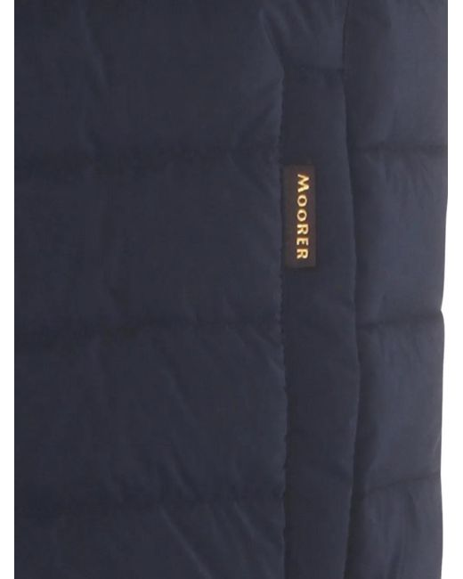Moorer Blue Quilted Zip Gilet for men
