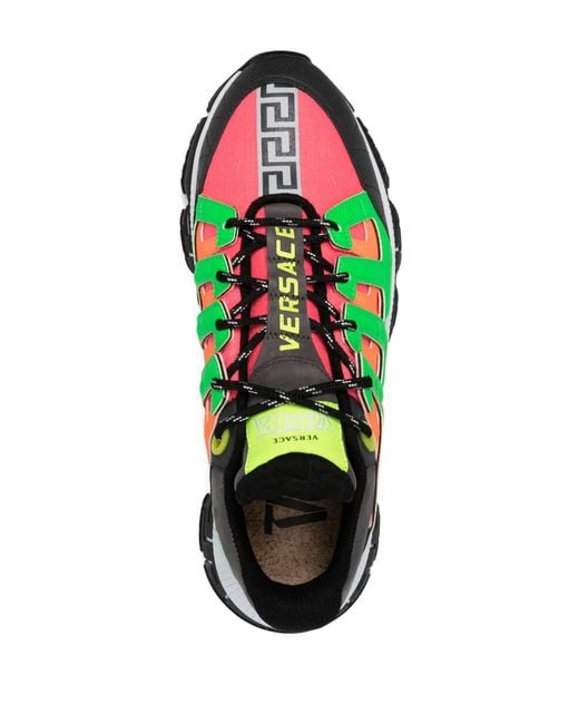 Versace Green Trigreca Suede Sneakers
