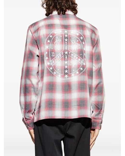 AllSaints Pink Shams Plaid Pocket Shirt for men