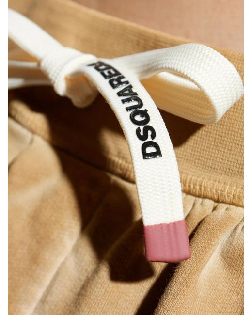 DSquared² Natural Drawstring Cotton Track Shorts for men