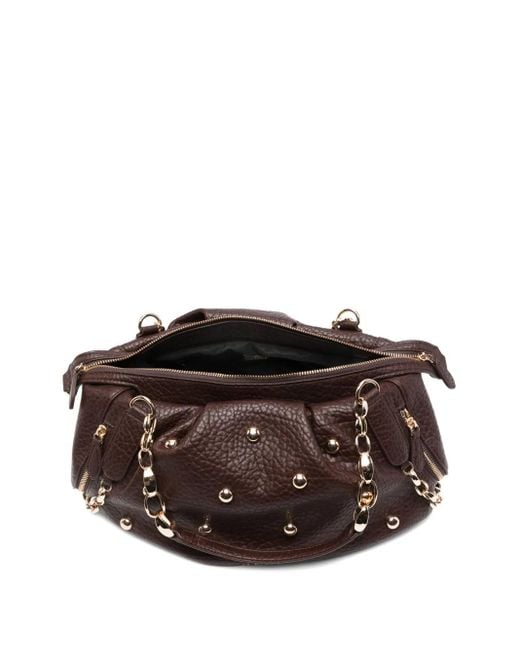 La Carrie Medium Schoudertas Met Kettingband En Studs in het Brown