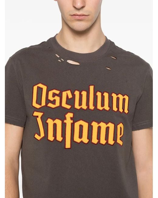 DAGGER Gray Distressed-Effect T-Shirt for men