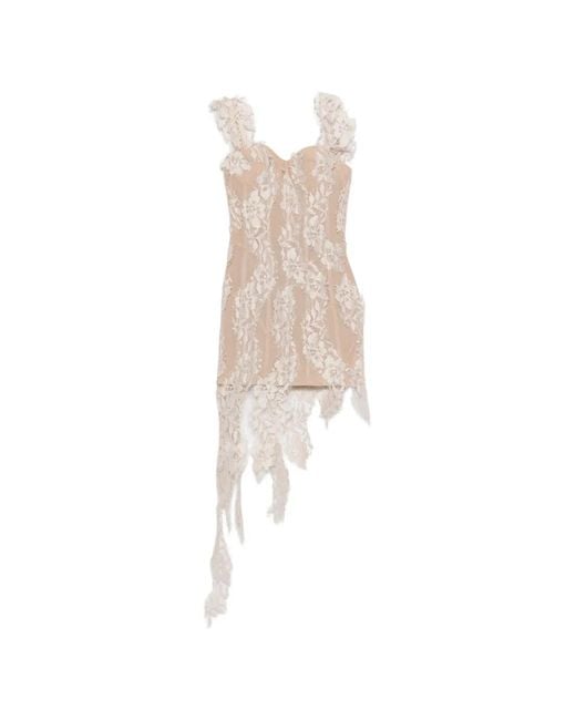 GIUSEPPE DI MORABITO White Floral-Lace Mini Dress