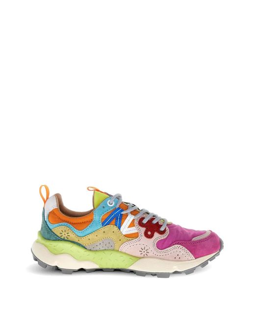 Flower Mountain Pink Nubuck Leather Sneakers
