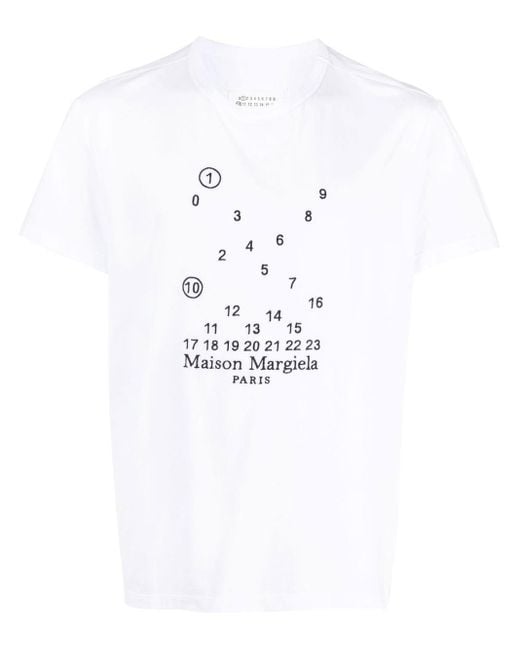 Maison Margiela Tshirt Numbers in White for Men | Lyst