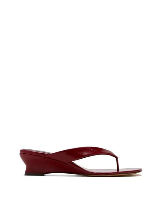 Le Monde Beryl Brown Leather Wedge Sandals