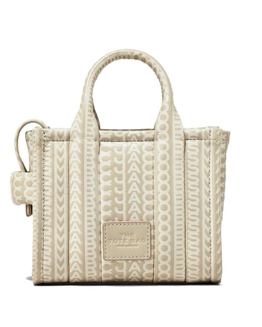 Marc Jacobs White Micro The Monogram Leather Tote Bag
