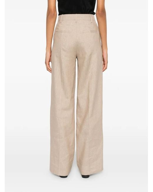 Zadig & Voltaire White Pinstripe Wide-Leg Trousers