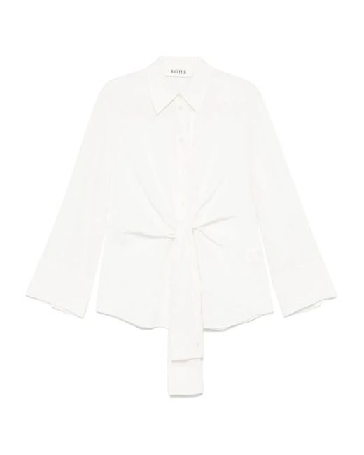Rohe White Knotted Hammered Shirt