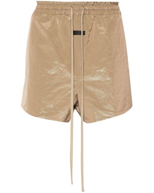 Fear Of God Natural Logo-patch Lamé Running Shorts for men