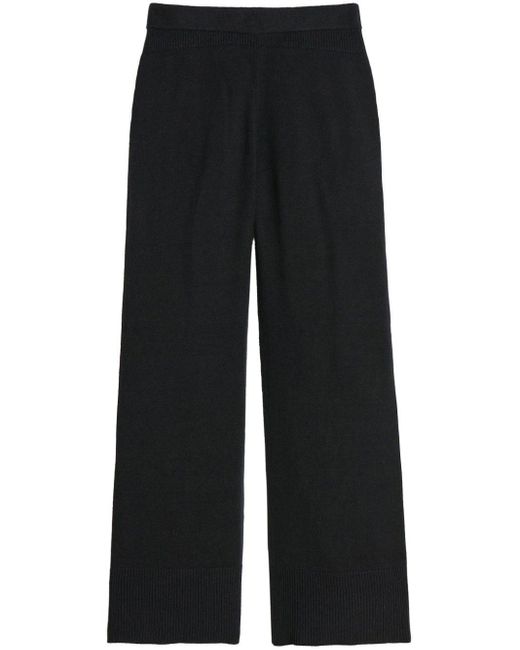 Apparis Black High-waisted Knitted Trousers