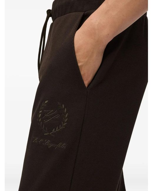 Karl Lagerfeld Brown Logo-Embroidered Trousers for men