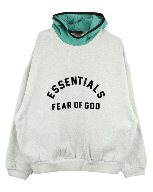 Fear Of God White Logo-print Hoodie for men
