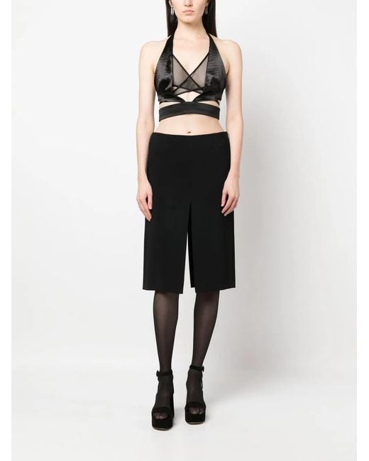 DSquared² Black Wrap-Around Halter-Neck Top