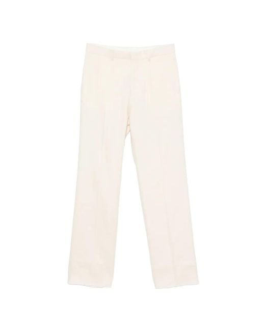 Tagliatore White Pressed-Crease Straight-Leg Trousers for men