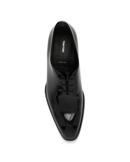 Tom Ford Black Leather Oxford Shoes for men