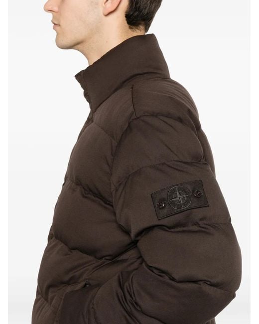 Stone Island Brown Down Jackets for men