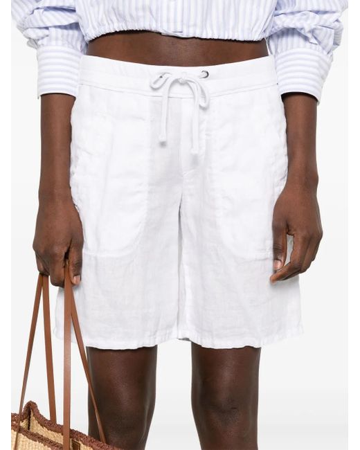 James Perse Linnen Shorts in het White