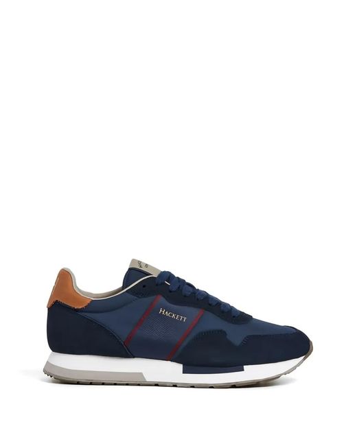 Hackett Blue Suede Panelled Sneakers for men