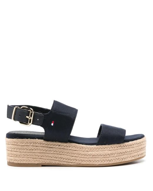 Tommy Hilfiger Blue Canvas Platform Espadrilles