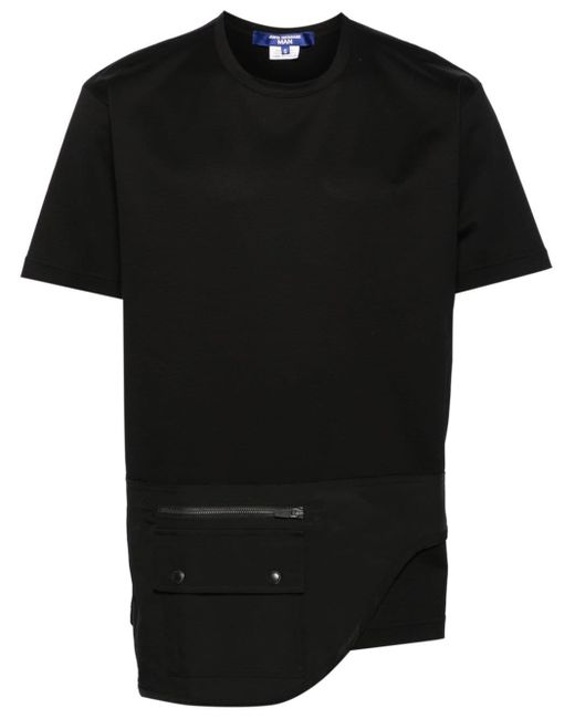 Junya Watanabe Katoenen T-shirt Met Gedrapeerd Vlak in het Black voor heren