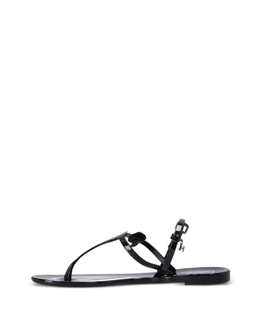 Karl Lagerfeld Black Ikonik Karl Nft Patent-Finish Sandals