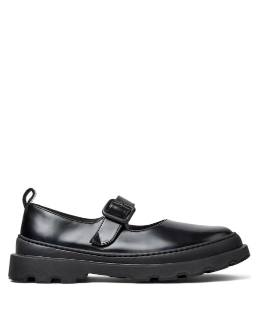 Camper Black Loafer Mit Schnallenriemen