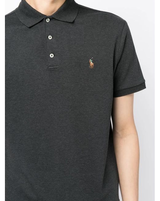 Polo Ralph Lauren Black Polo Pony-Embroidery Polo Shirt for men