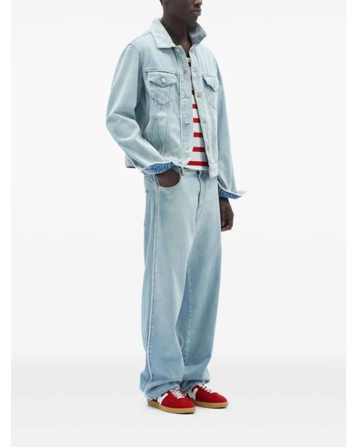 MSGM Blue Seam-Detail Denim Jacket for men