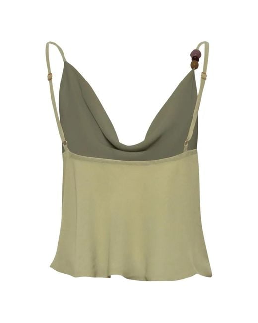 Baobab Green Carlota Stone-Embellished Top