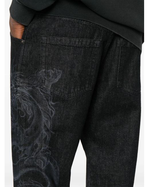 Balmain Halbhohe Straight-Leg-Jeans in Black für Herren