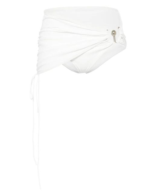 Christopher Esber White Ruched Orbit Bikini Skirt