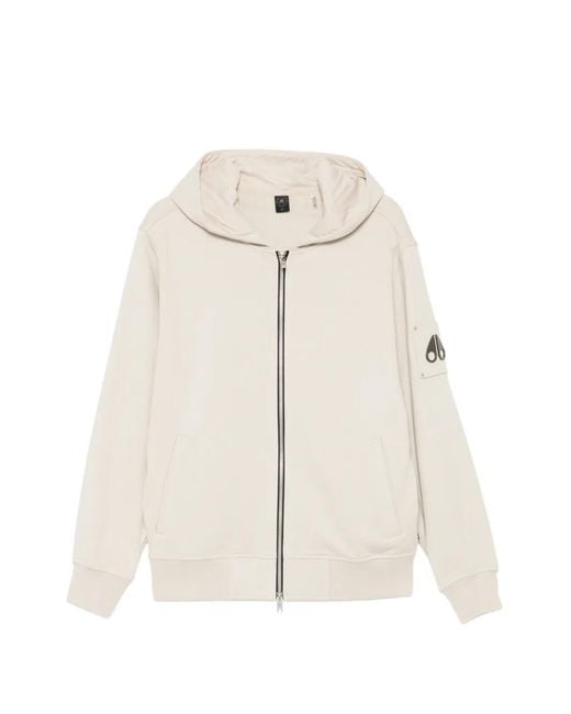Moose Knuckles White Hartsfield Zip-Up Hoodie for men