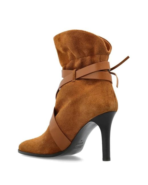 Isabel Marant Brown Heeled Ankle Boots 'Atiny'