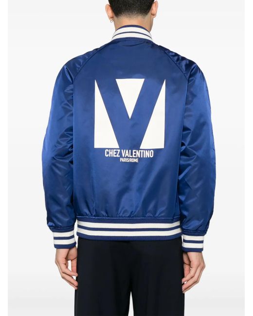 Valentino Garavani Blue Chez Bomber Jacket for men