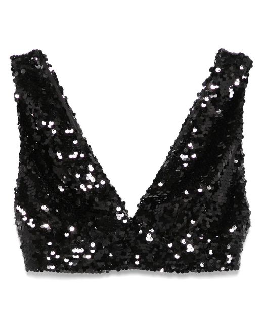 Philosophy Di Lorenzo Serafini Black Cropped-Top mit Pailletten