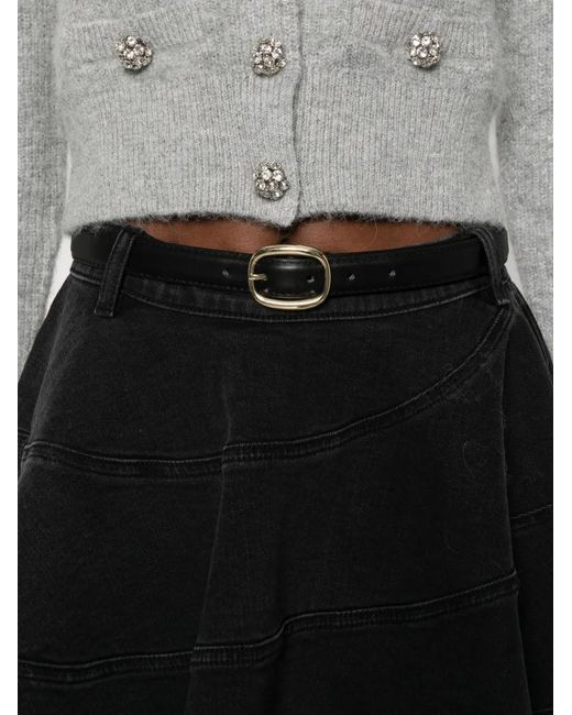 Self-Portrait Black Flared Miniskirt