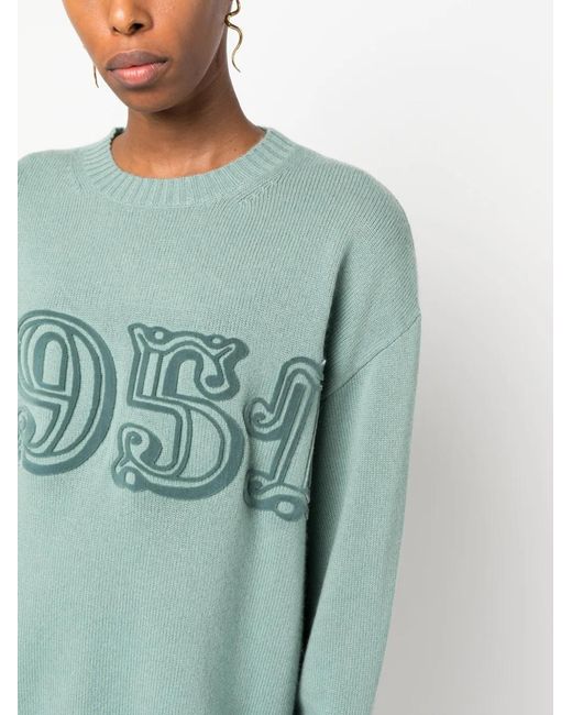 Max Mara Green Logo Wool Sweater