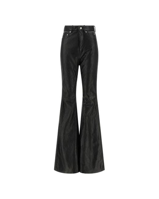 Rick Owens Black Pantalon Bolan À Coupe Évasée