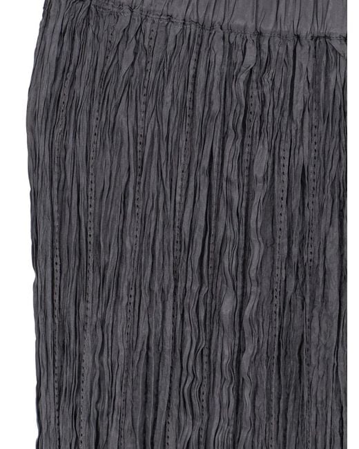 Alysi Gray Elasticated Wrinkled Skirt