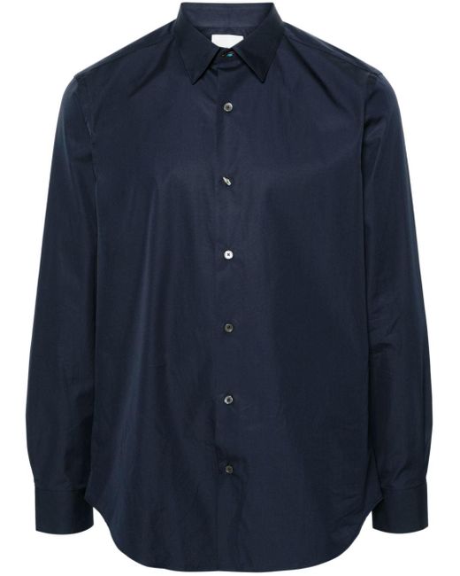 Paul Smith Blue Classic-collar Cotton Shirt for men