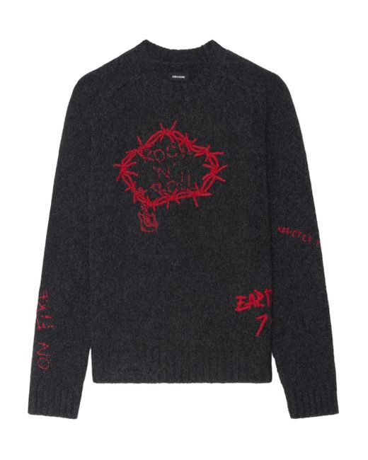Zadig & Voltaire Blue Jordan Merino Wool Sweater for men