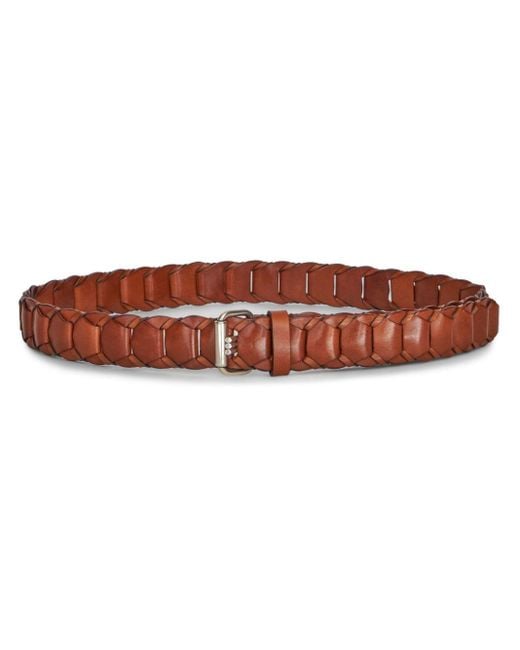 Etro Brown Woven Leather Belt for men