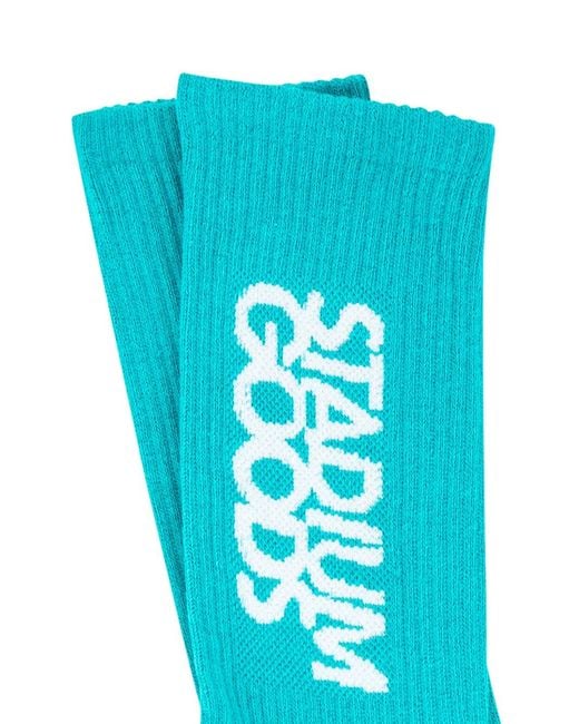 Stadium Goods Blue Logo Crew Socks for men