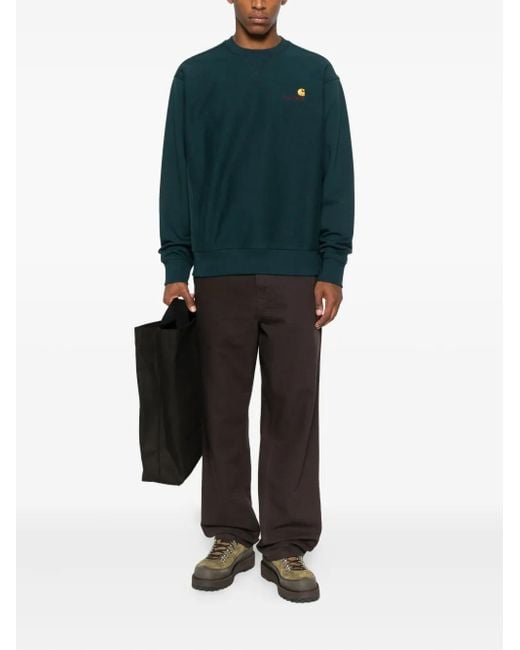 Carhartt Green American Script Sweatshirt for men