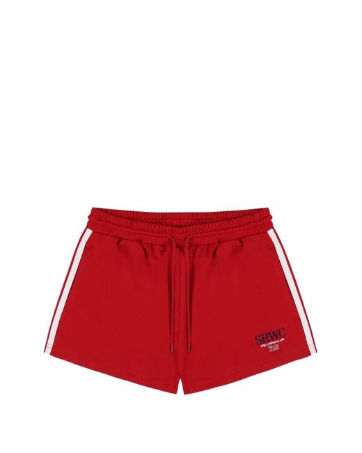 Sporty & Rich Red Roller Stripe Detail Shorts