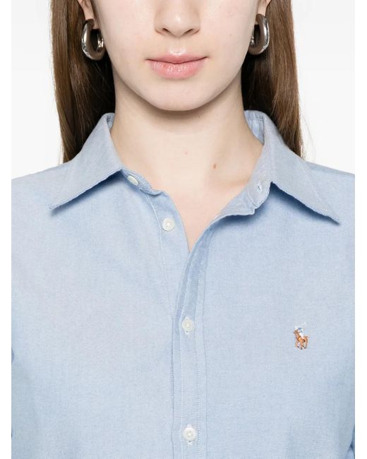 Polo Ralph Lauren Blue Robe Courte À Volants
