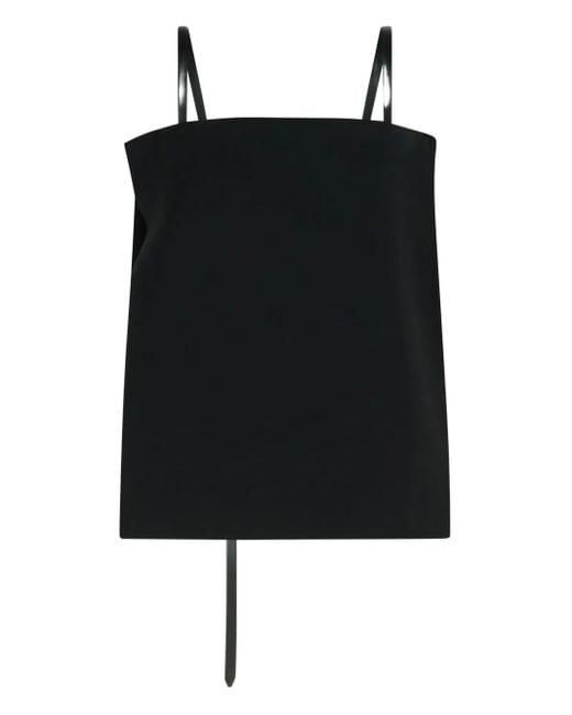 Sportmax Black Asymmetrical Strap Top