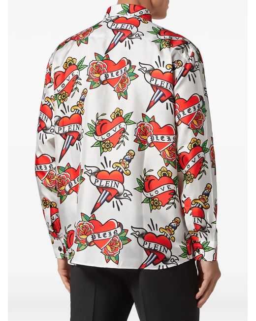 Philipp Plein White Dandy Love Shirt for men