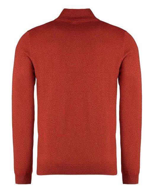 Moorer Red Half-Zip Sweater for men